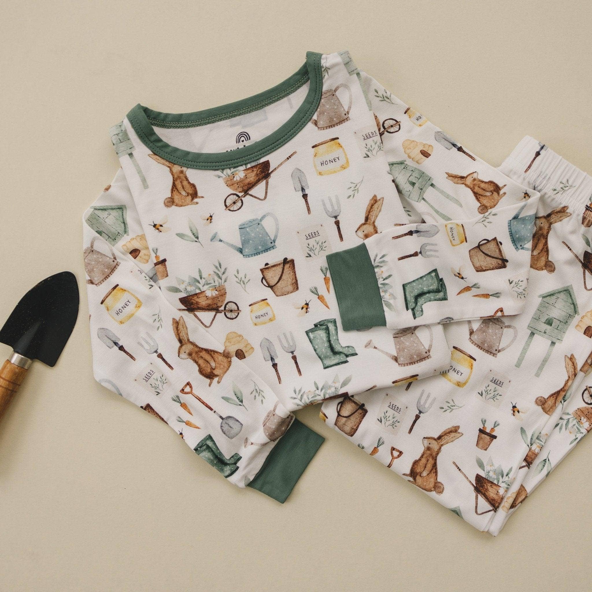 Little Joy Co. - Wholesale Sleepwear Set - Kids - Cottontail Garden 2pc Bamboo Pajama Set - Easter PJs Bunny3