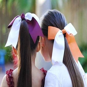School Colours Hair Accessories Cheer Bow Brown - School Cheer Bows - Ties  School Colours Hair Accessories
