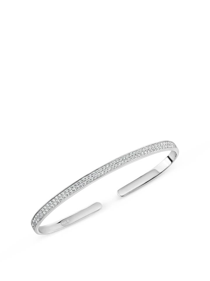 Destiny Palm Cuff with White Diamonds in Sterling Silver for wholesale by SALLY SKOUFIS™