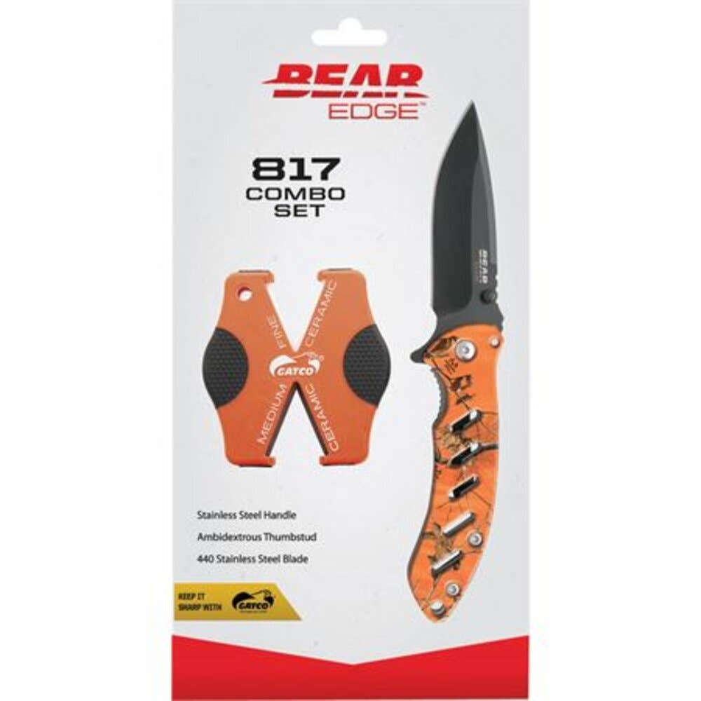 Benhalex - Wholesale Pocket Knife/Holder - Bear & Son 817 Combo Set Folding Knife & Sharpener0