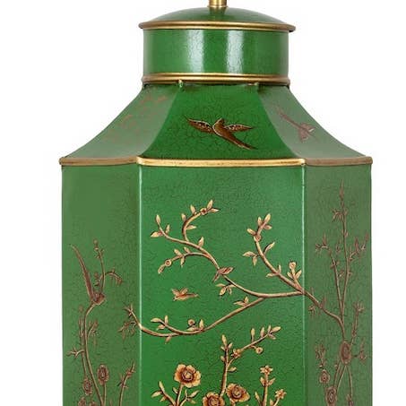 The Enchanted Home - Wholesale Accent/Desk Lamp - Moss Green & Gold Hexagon Lamp0