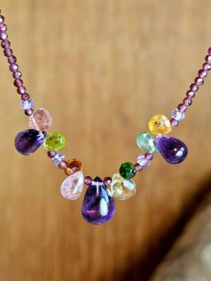Amethyst Garnet & Tourmaline Necklace (NWH5225) for wholesale by KRISTIN FORD Jewelry With Meaning
