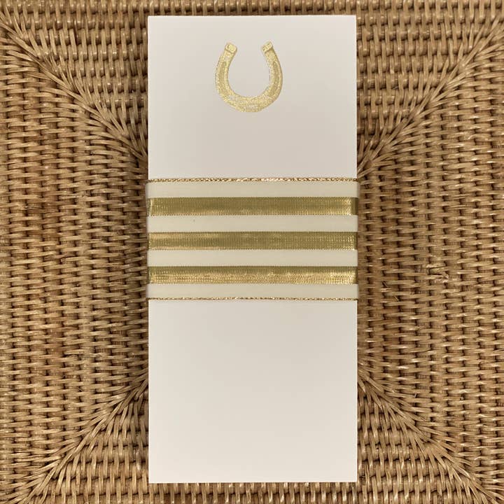 Black Ink - Wholesale Notepad - Long Skinny Gold Foil Horseshoe Notepad
