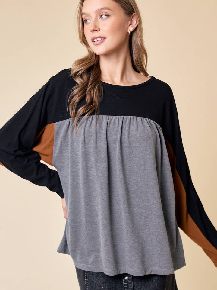 HAUT EN TRICOT À BLOCS DE COULEURS - 43312T pour la vente par Doe and Rae