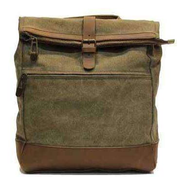 MILITARY SCHOOL - Canvas and leather backpack for wholesale by ZEDE PARIS