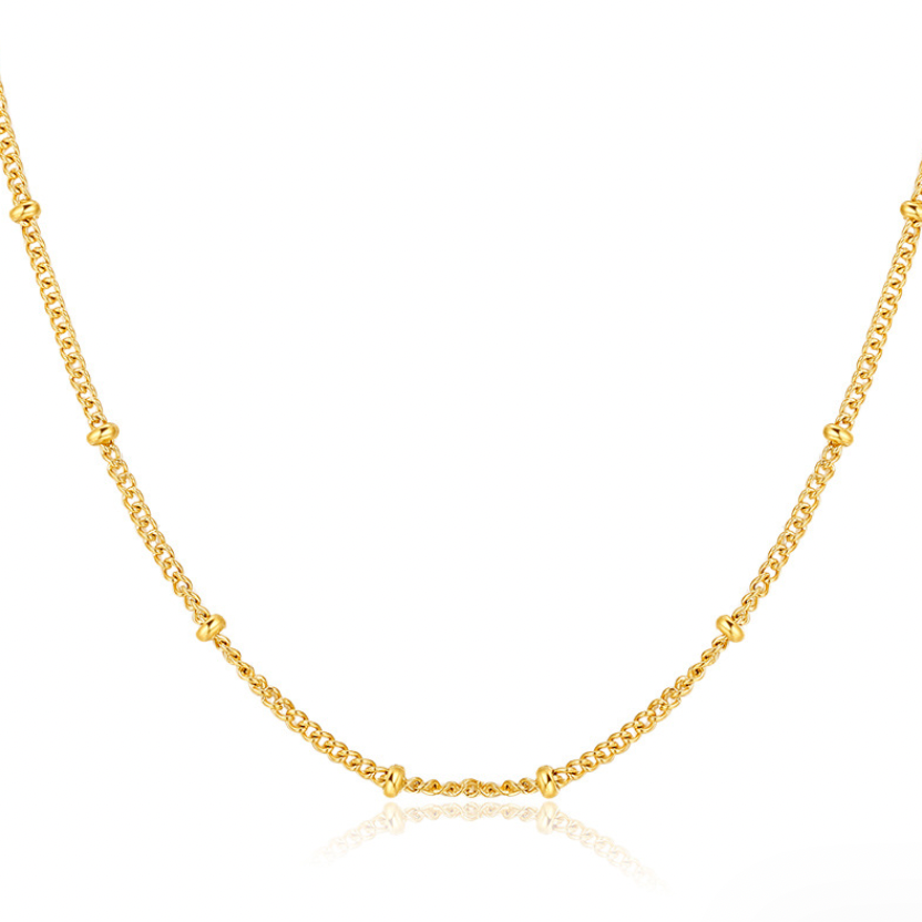 Melange Blanc - Wholesale Link & Chain Necklace - Elise satellite chain Necklace, ball chain necklace, chain0