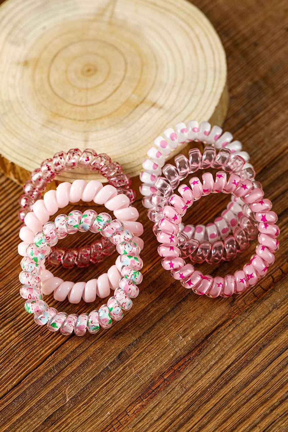 1 the Woman - Wholesale Hair Tie - Cute Gradient Starry Dotty Coil Wire Hair Tie Set3