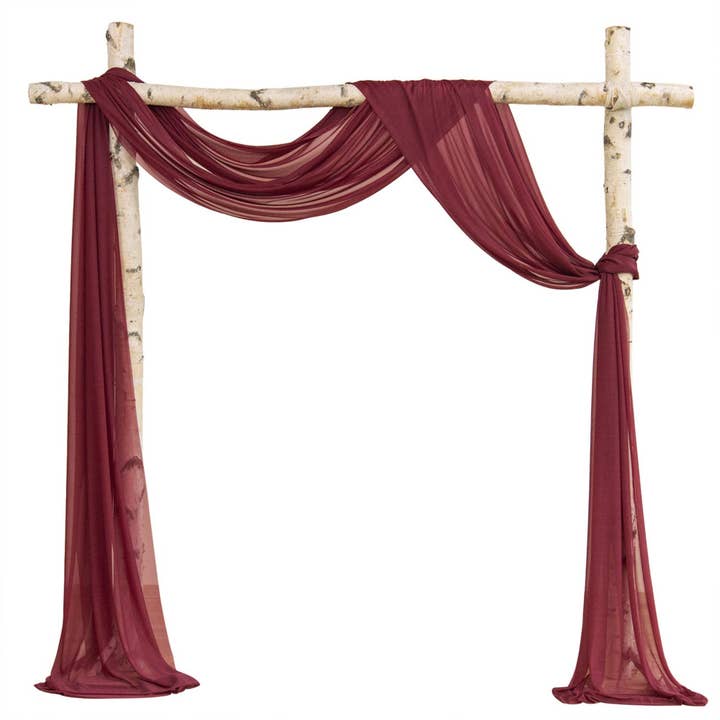 Sun Decorer – wholesale Gardin – Eleganta skira voile bröllopsbåge draperingsgardiner (set om 2)