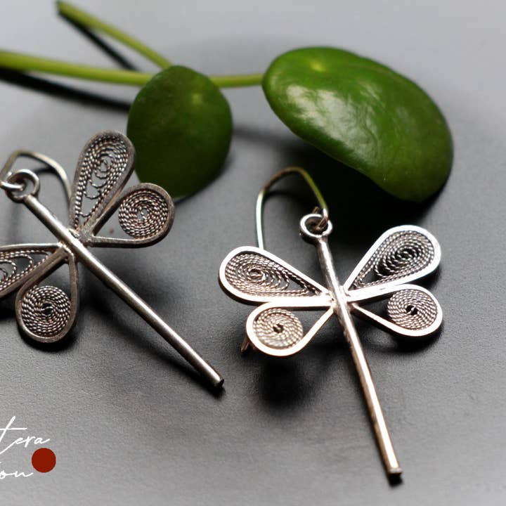 Etcaetera Création - Vente Boucles d'oreilles pendantes - Boucles d'oreille "Libelula"2