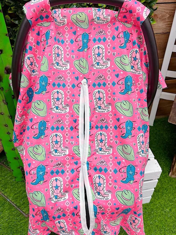Cowgirl boots & hat printed car seat cover. ZYTG25153017 M for wholesale by Kids Charm Online