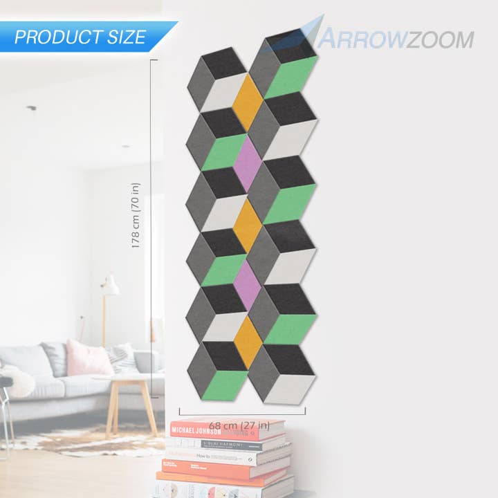 Arrow Zoom Limited - Vendita all'ingrosso Decorazione da parete 3D - Decorazione artistica in feltro a nido d'ape acustico estatico KK12724