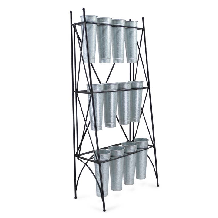 Cheungs Home Decor - Wholesale Plant Pot Stand - Kora 12 Pot Folding Metal Plant Stand