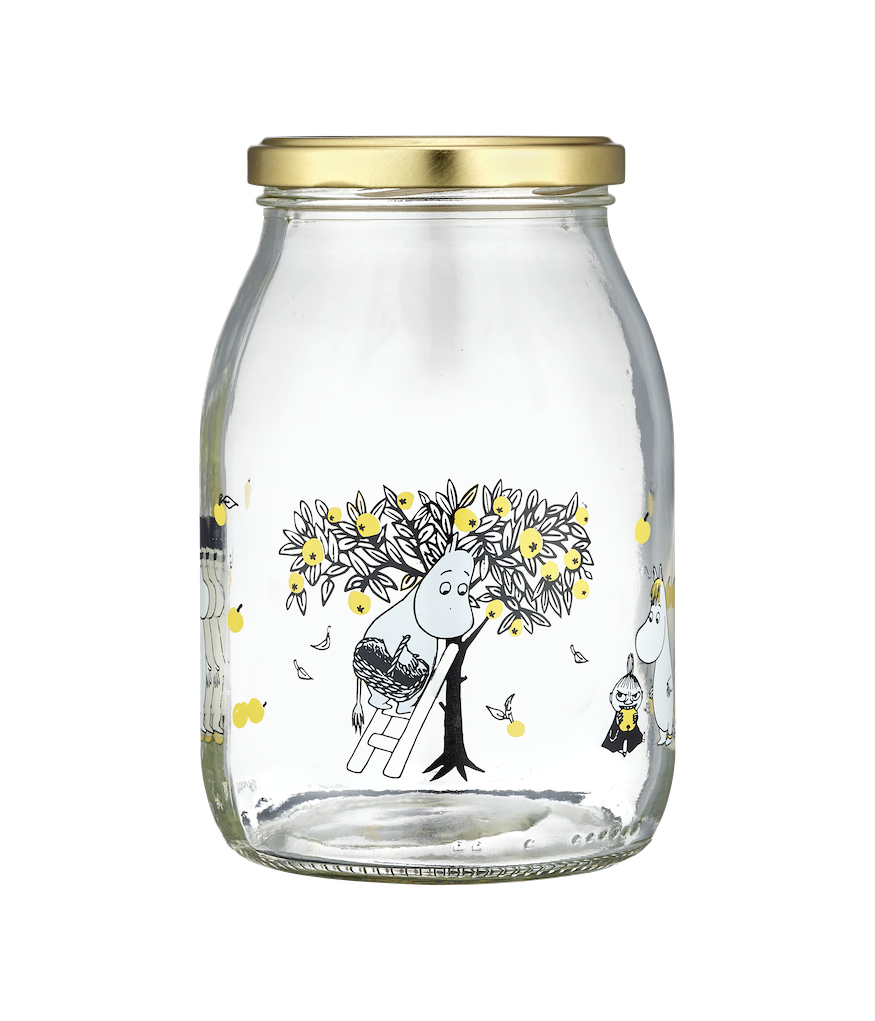 Treacle George (Muurla) – wholesale Jar – MOOMIN | Glass Kitchen Jar With Screw Top Lid  | Apples | 1 L2