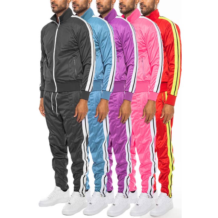Front Pleat Side Stripe Track Suit and other Purchase Wholesale sudaderas hombre. Free Returns & Net 60 Terms on Faire trending on Faire.