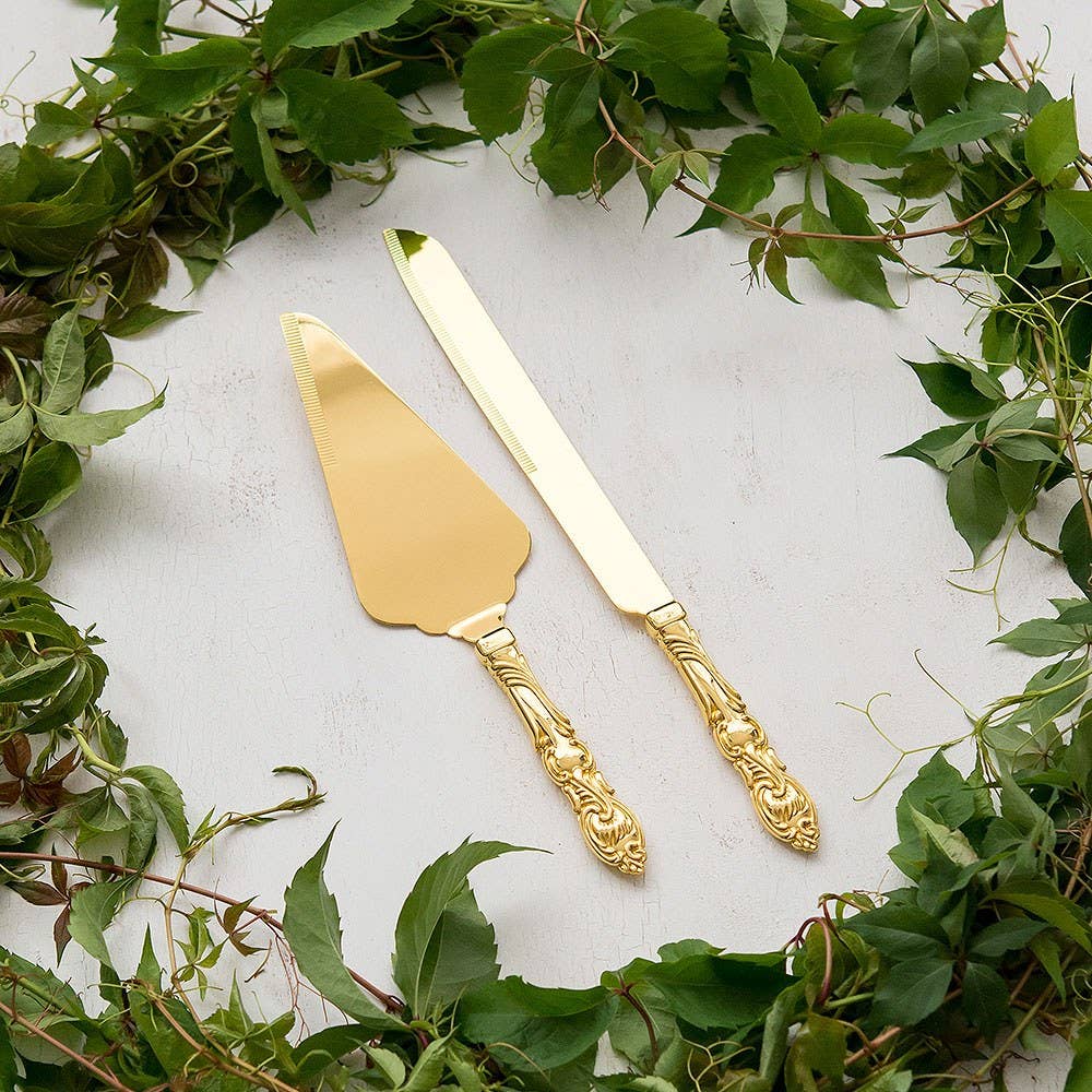 Weddingstar Inc. - Wholesale Serving Utensil - Cake Serving Set - Classic Gold Romance1