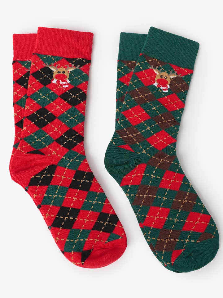 ADMAS Socken 2 Paar Rentier Unisex, (Karton mit 12 Packungen) für den Großhandel von ADMAS