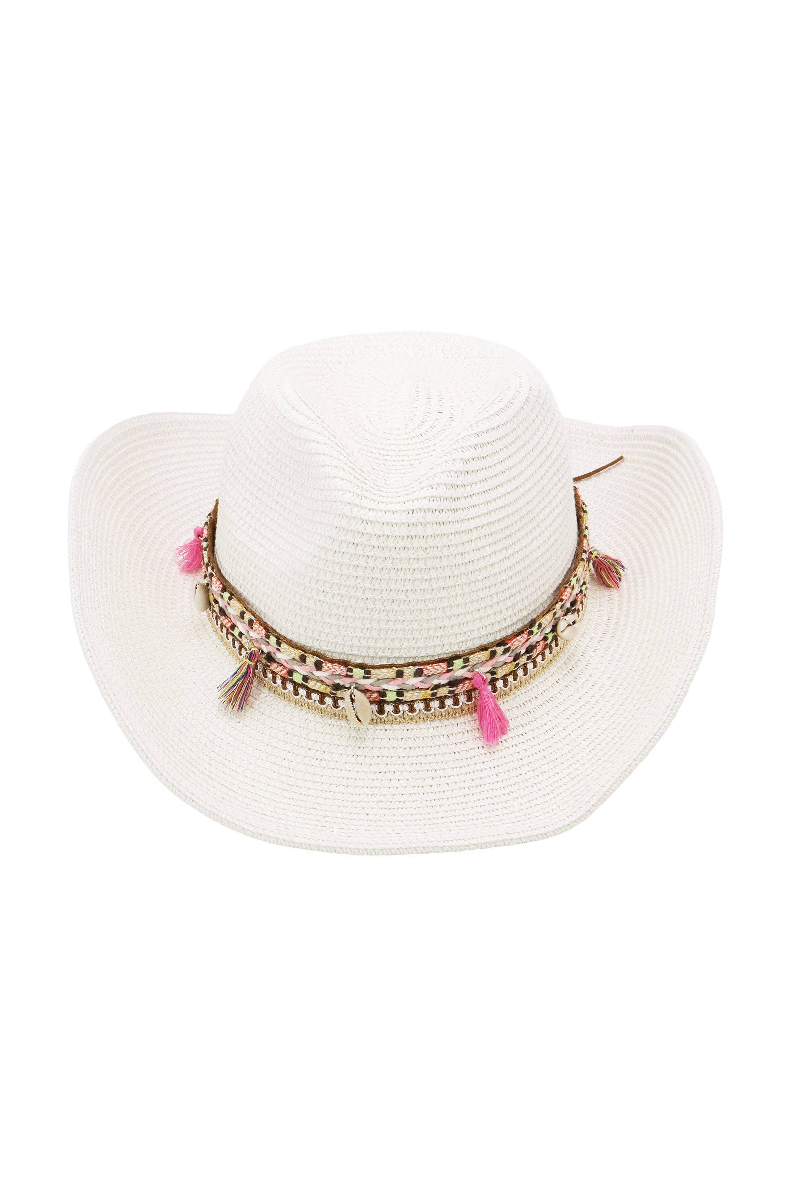 Cap Zone - Wholesale Cowboy Hat - Women's - Pink Tassel Straw Coastal Cowgirl Hat21
