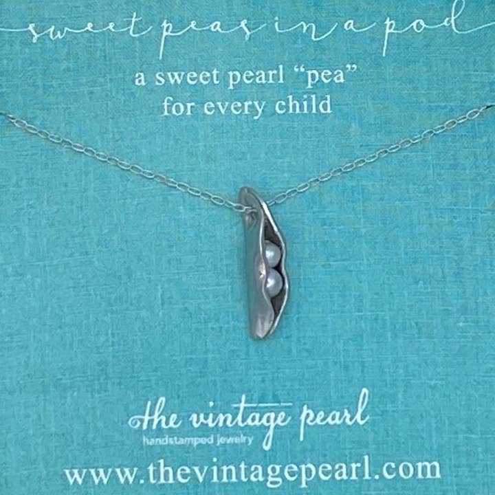 The Vintage Pearl – wholesale Kids necklace – Kids – Mini Sweet Peas in a Pod Necklace (1-5 pearls)1