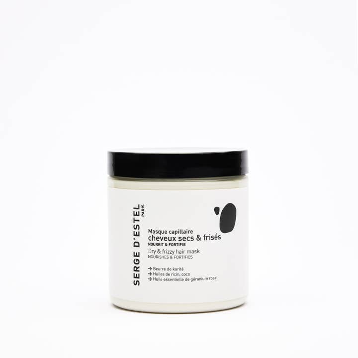 Mascarilla para cabello seco y encrespado 250 g 98,9% de origen natural vegano para venta al por mayor de Serge D'Estel