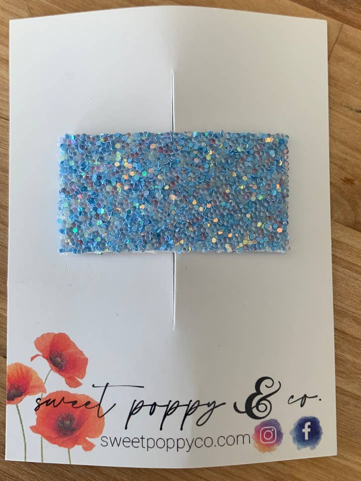 Light blue snap clip for wholesale by Sweet Poppy & Co.