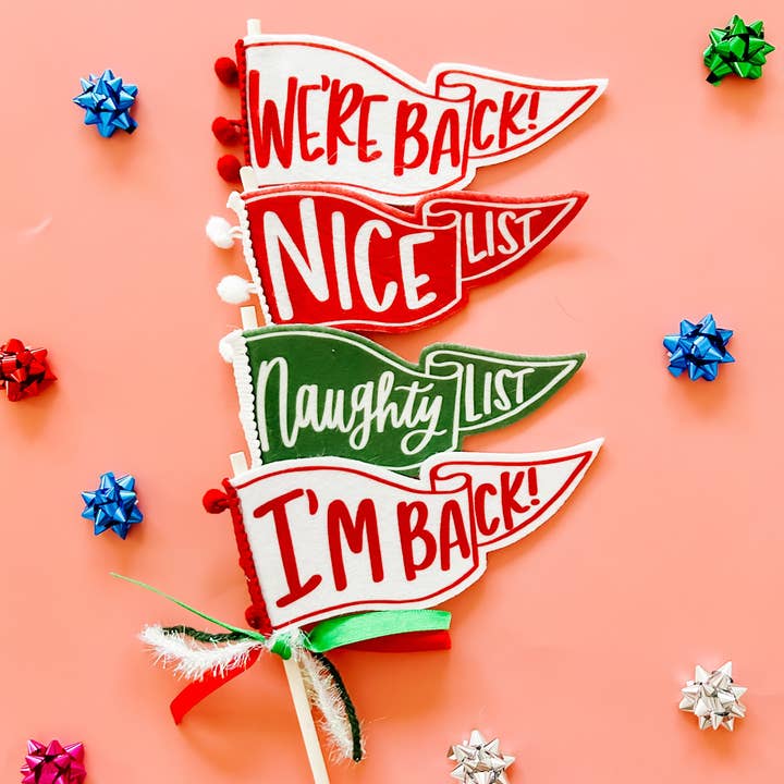 Goldie Letter Company - Vente Décoration de Noël - Drapeaux Mini Elf