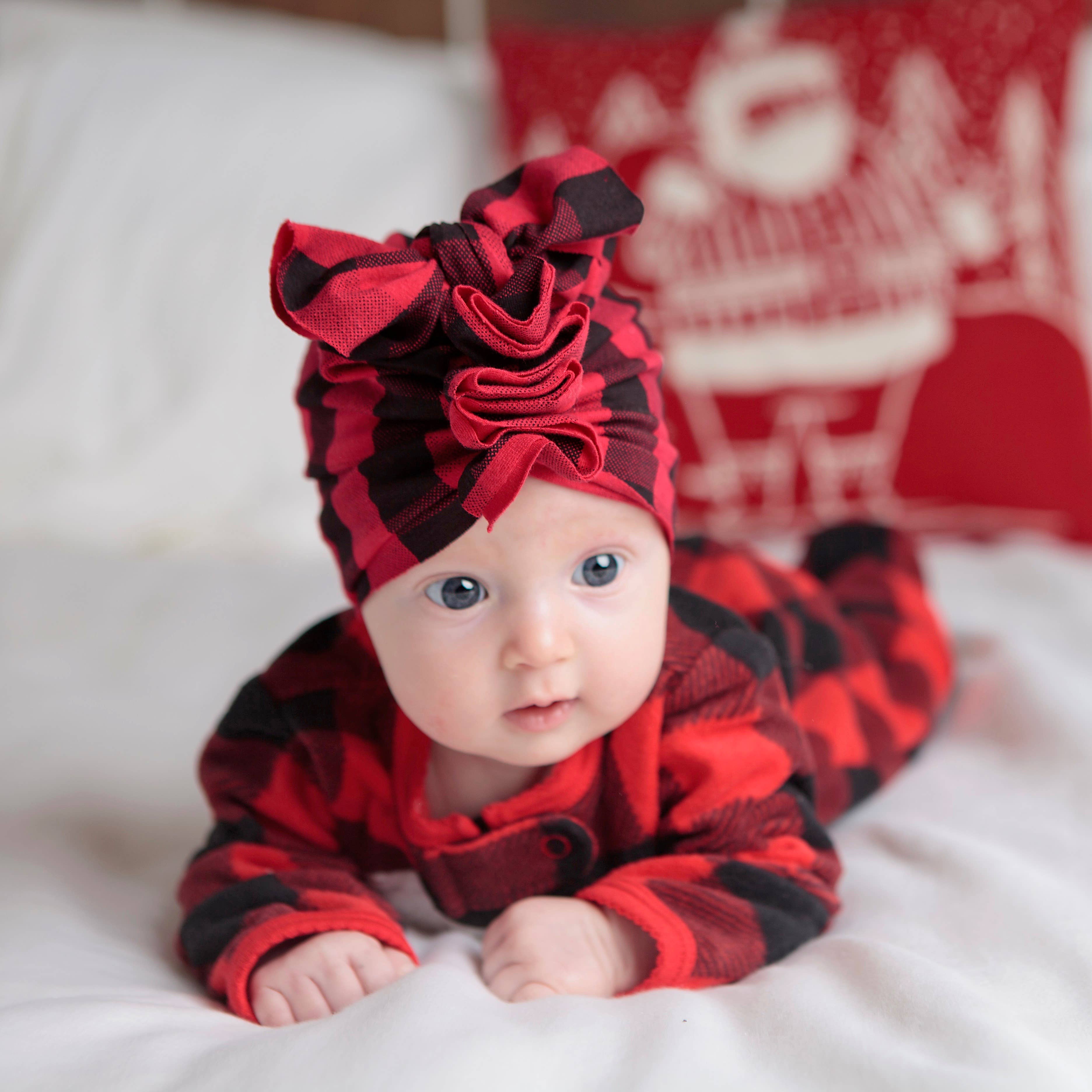 BluTaylor® - Wholesale Baby Headwrap - Baby - Limited Head Wrap Hat - Red Buffalo1