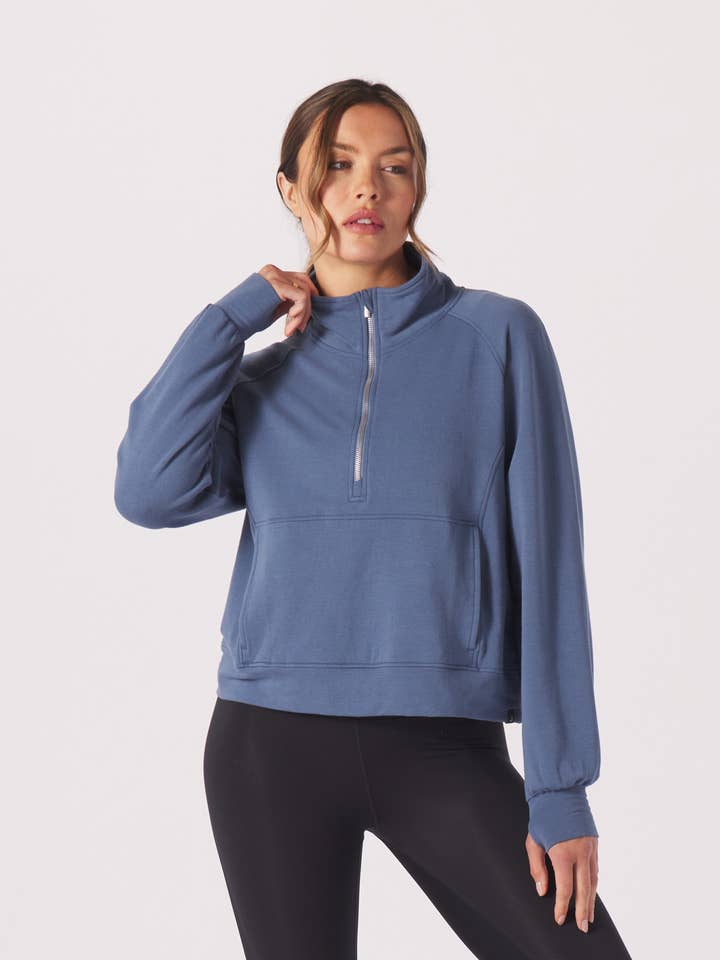 Daily Scuba 1/4 Zip: Blau gewaschen für den Großhandel von Glyder