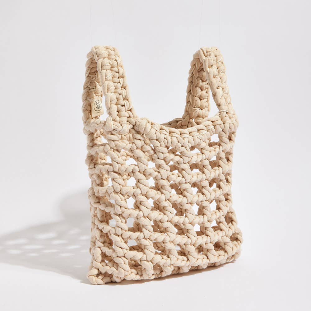 The Mama Made - Vendita all'ingrosso Borsa tote - Donna - Borsa a mano all'uncinetto a scacchi "Thalia" bordeaux2