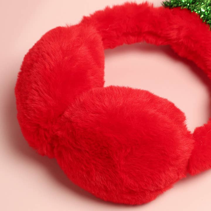 Rød Juletræ Faux Fur Bløde Ørebeskyttere for engroshandel på Faire