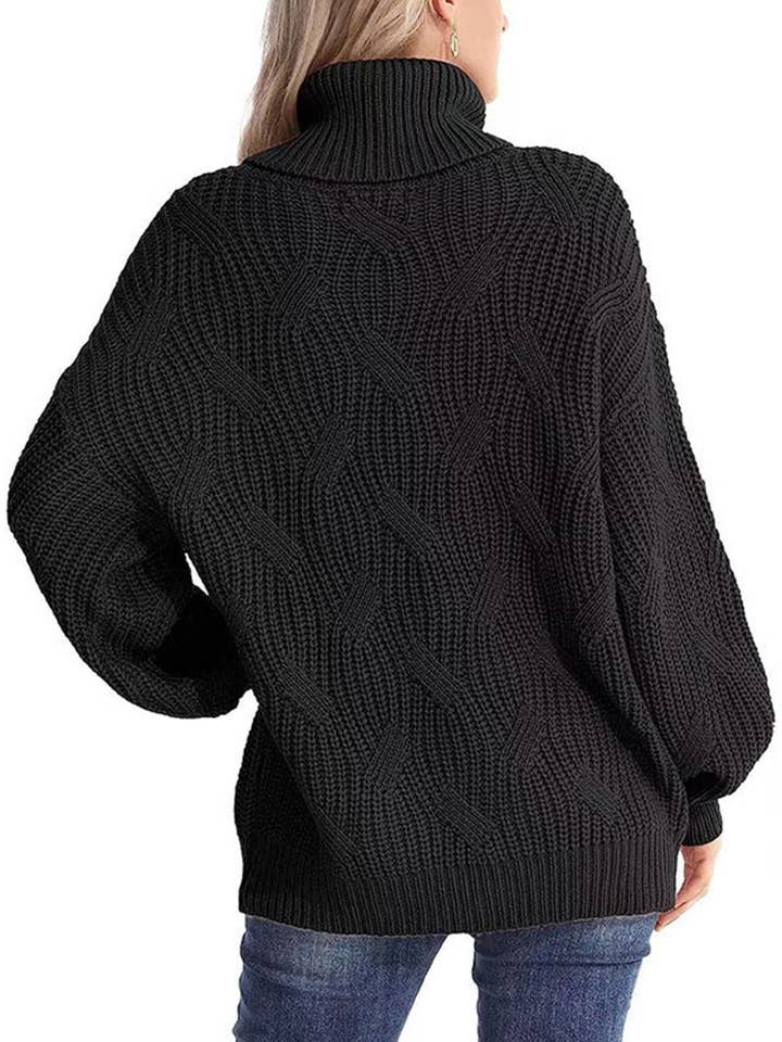 Wholesalesir - Wholesale Knit Sweater - Women's - Solid Color Pullover High Neck Knit Sweater5