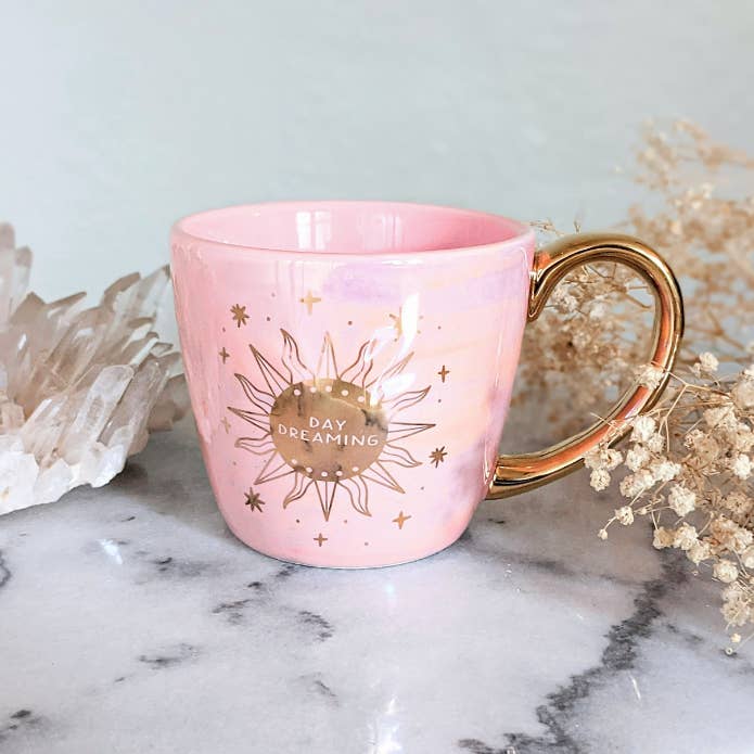 Goddess Provisions - Wholesale Coffee Mug - Moon & Sun Double Sided Mug - Celestial, Metallic Gold5