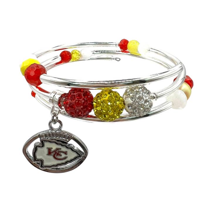 Game Day- Kansas City Bling Wrap Bracelet for wholesale by WildIce Jewelry