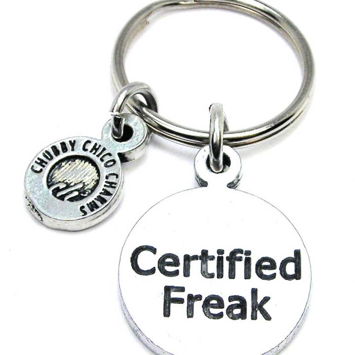 Certified Freak Key Chain for wholesale by Chubby Chico Charms