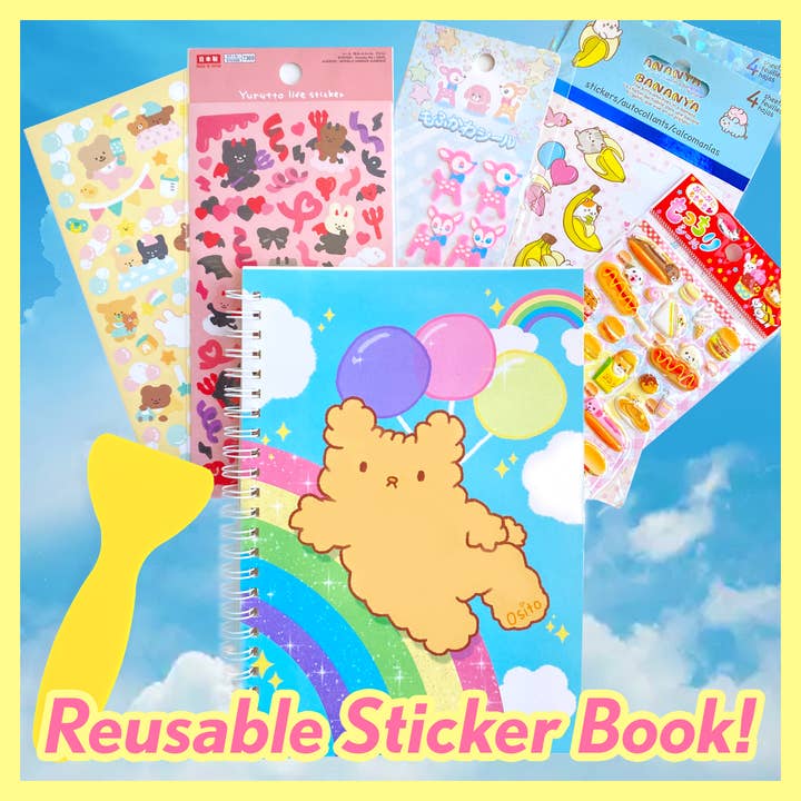 Osito Rainbow Reusable Sticker Book for wholesale by Glitter Bones Boutique