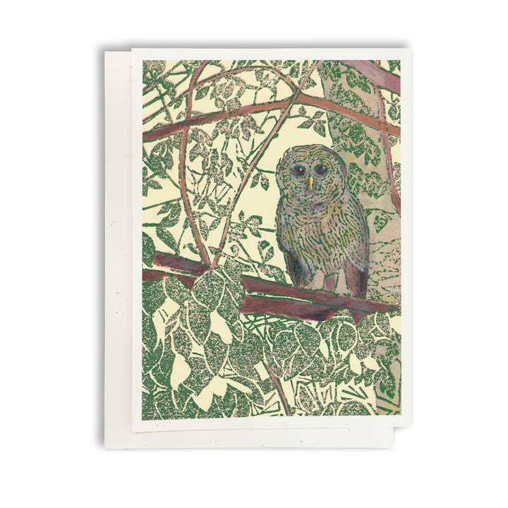 Hidden Owl Blank Greeting Card for wholesale by Peninsula Prints