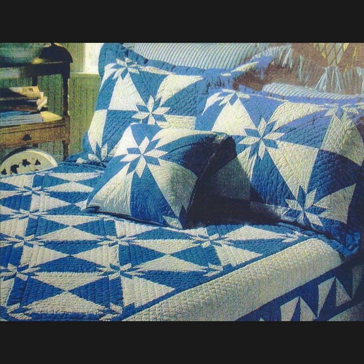 Denim Star Patchwork Hand Quilted Cotton Graphic & Masculine for wholesale by Eastern Sunrise Lace And Linens Inc.