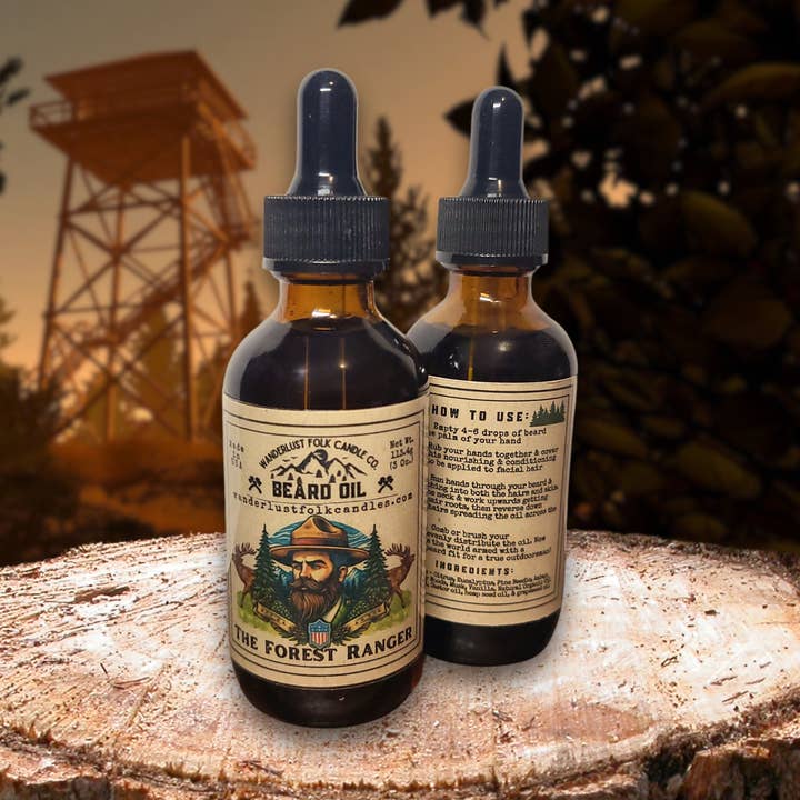 The Forest Ranger | Huile naturelle pour barbe et moustache pour la vente par Wanderlust Folk
