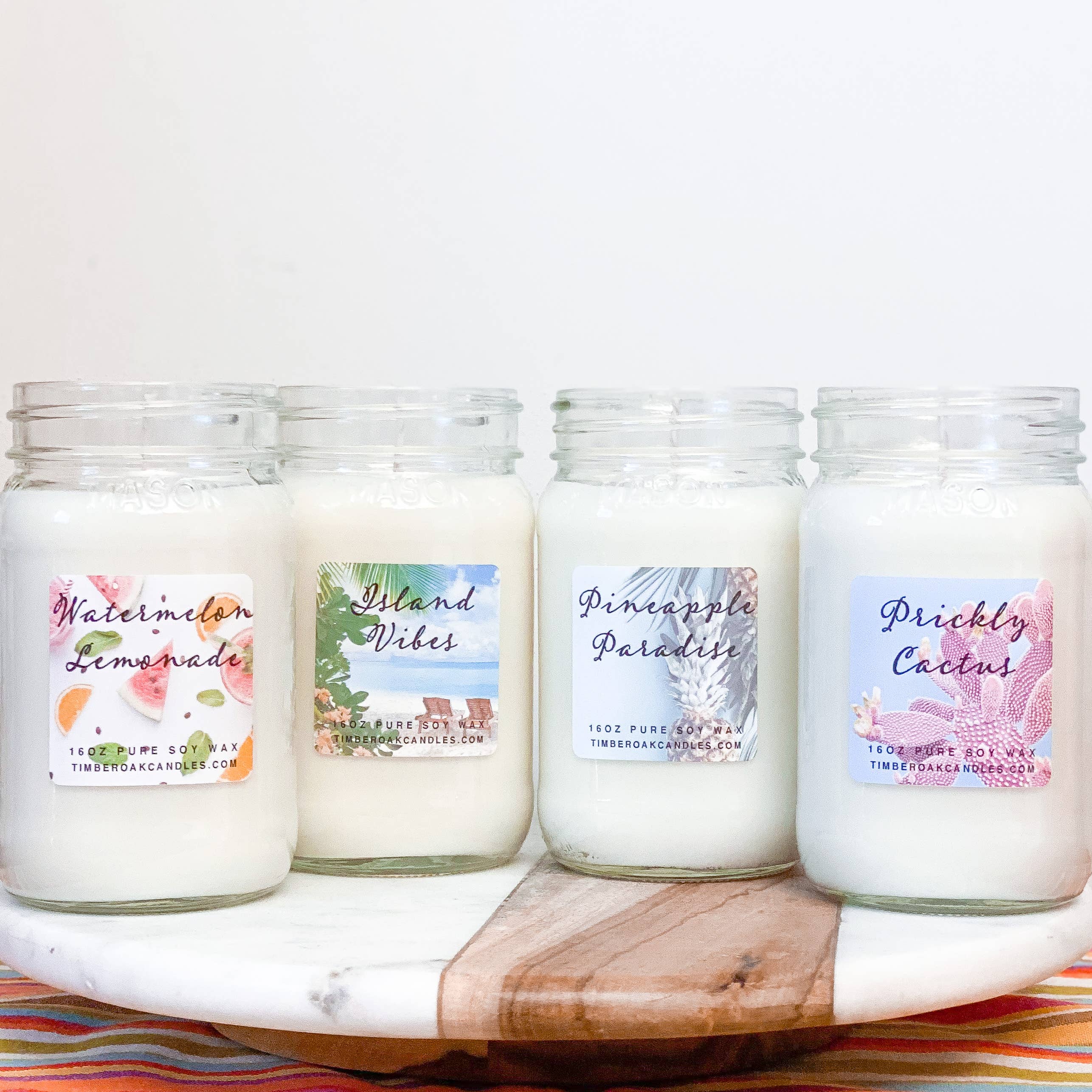 Timber Oak Candles - Vente Bougie en bocal - ISLAND VIBES | Pot Mason 16 oz | Bougie de soja 100 % pure3