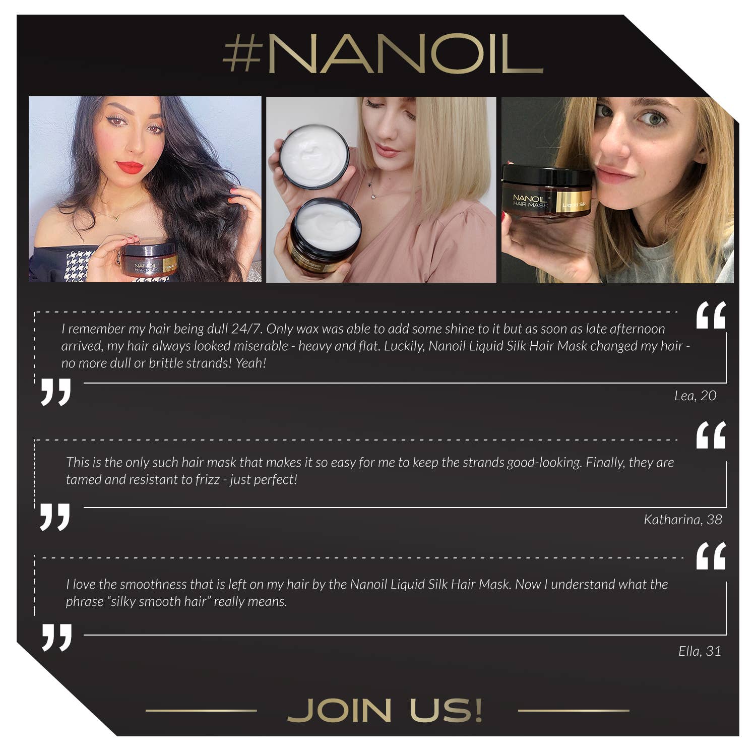 Everett Cosmetics – wholesale Hårmask – Nanoil Liquid Silk Hårmask - Hårinpackning, 300 ml4