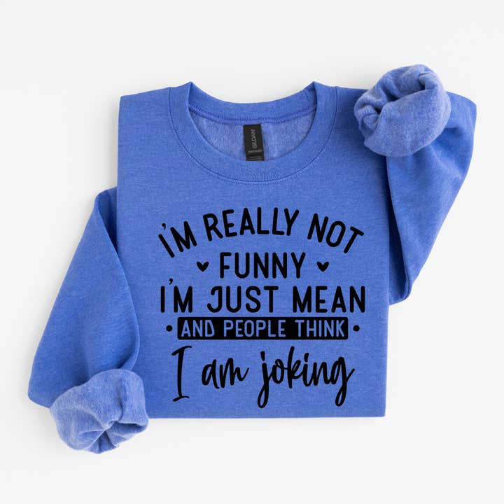 I'm Really Not Funny I'm Just Mean Funny Saying Sweatshirt for wholesale by Simply Spoken Apparel