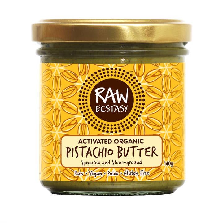 Activated Organic Pistachio Butter 140g pack of 6 for wholesale by Raw Ecstasy