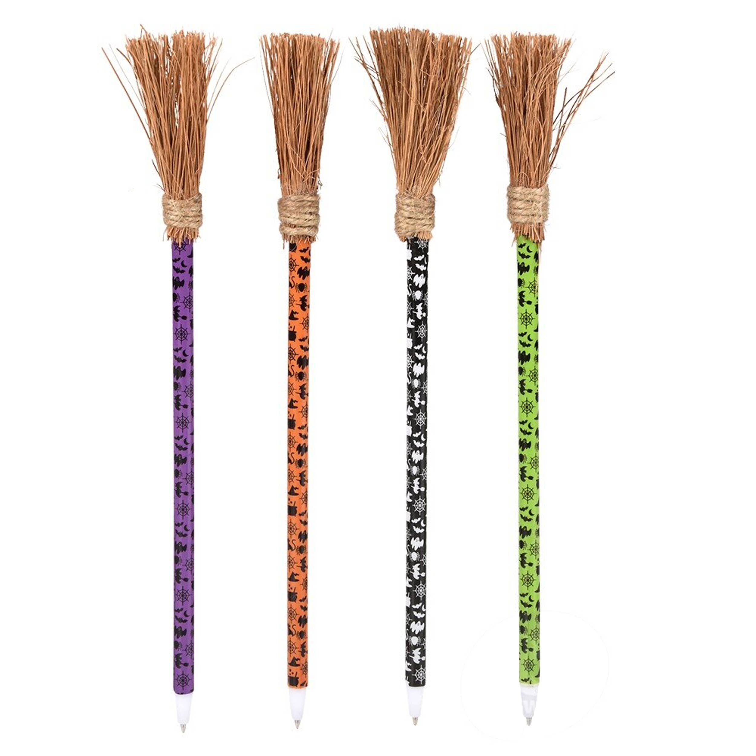 Happy PoP – Caneta por atacado – Caneta de Novidade em Forma de Vassoura de Bruxa para Crianças - Sortida1