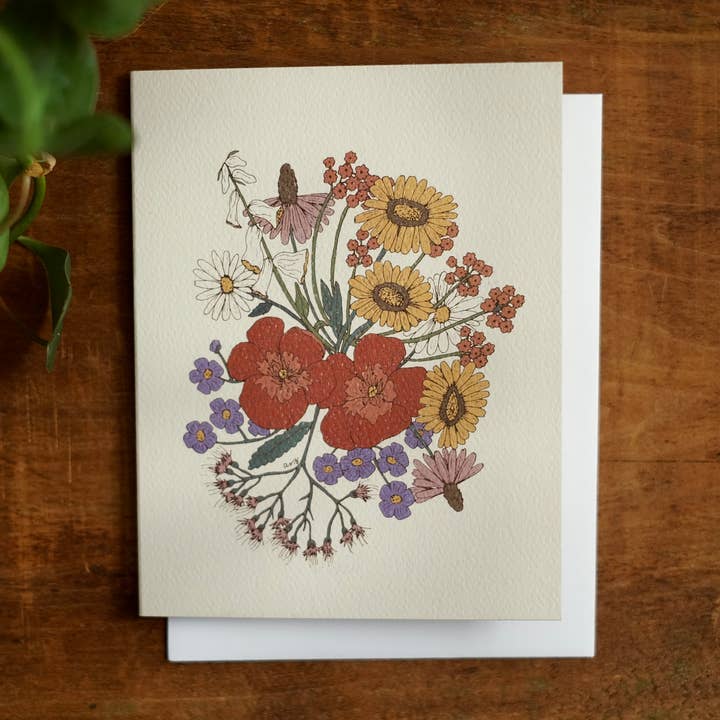 Fleur sauvage (Promesse de présence) | Carte de vœux botanique pour la vente par annalisa v. sawtell