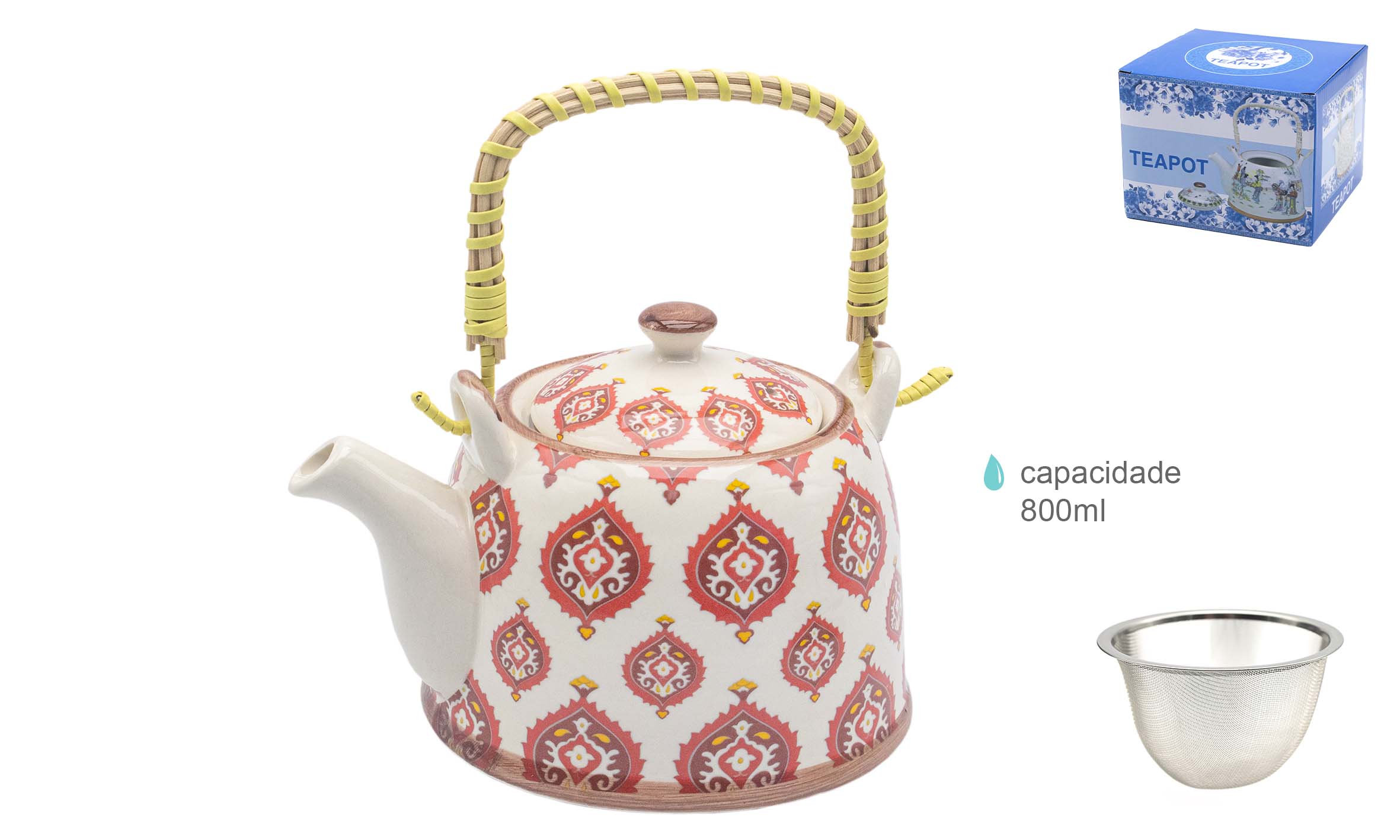 Esoterica Arte - Wholesale Incense Holder - Ceramic Teapot Dec. 800 ml - 16.5x11.2cm0