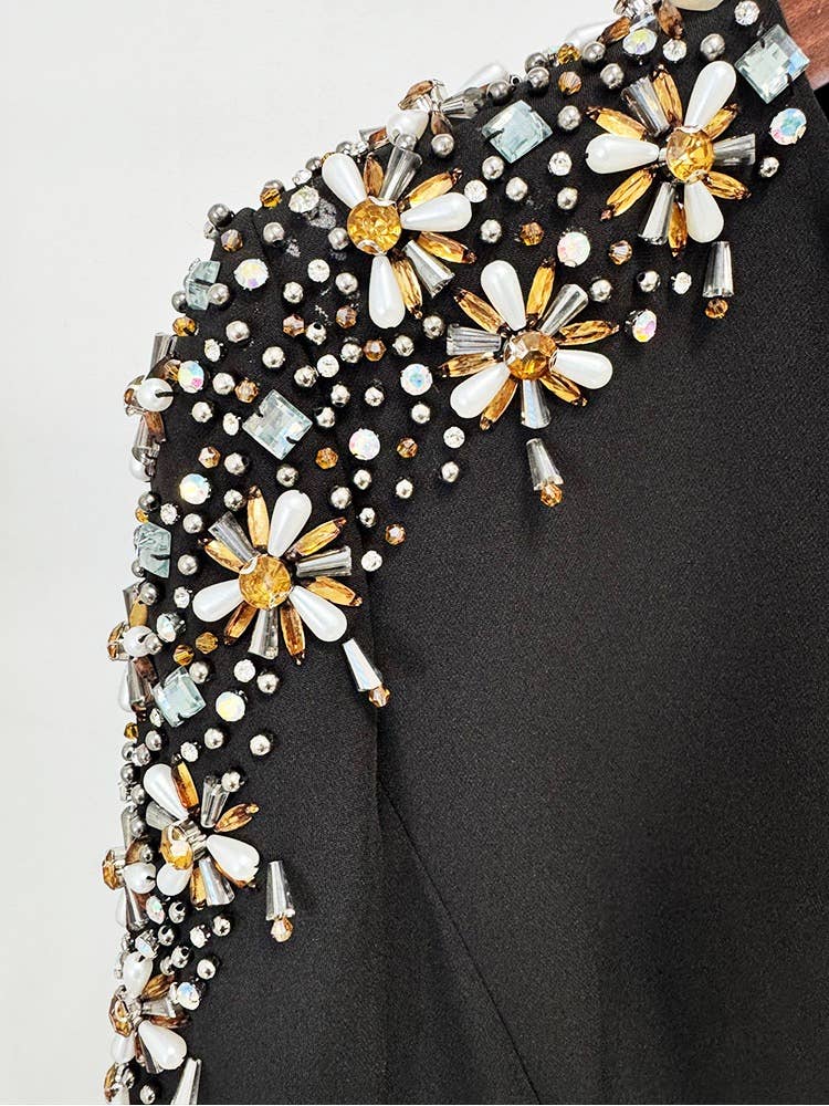 Productseeker - Wholesale Gown - Women's - 40Y Handmade Beaded Evening Dress with Front Slit and Train18