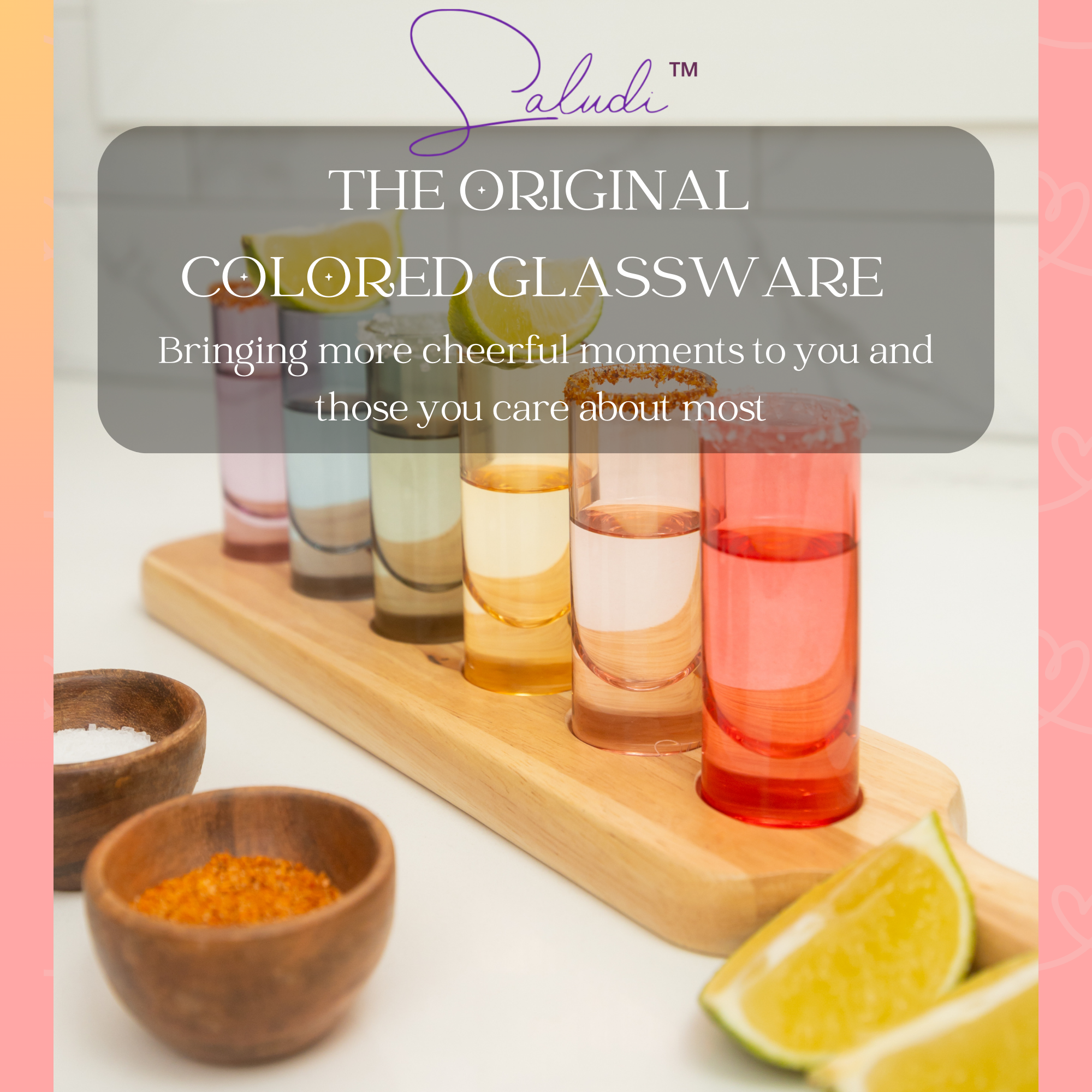 Saludi Glassware - Wholesale Shot Glass - The Tequila Shot Glass Board (Set of 6 Glasses)7