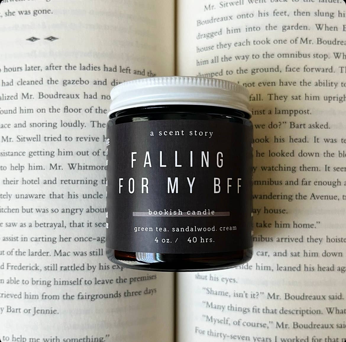A Scent Story Candle Co - Wholesale Jar/Filled Candle - Falling For My BFF -  Bookish Candle | Book Themed Candle0