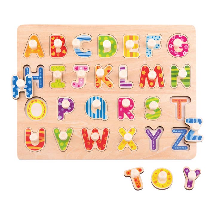 Puzle de madera con forma de alfabeto para venta al por mayor de Great Sheep Inc