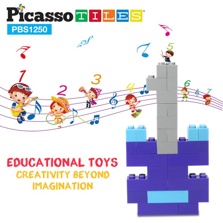 PicassoTiles - Wholesale Building Set - Kids - PicassoTiles 1250pc Brick & Magnetic Tile Building Set7