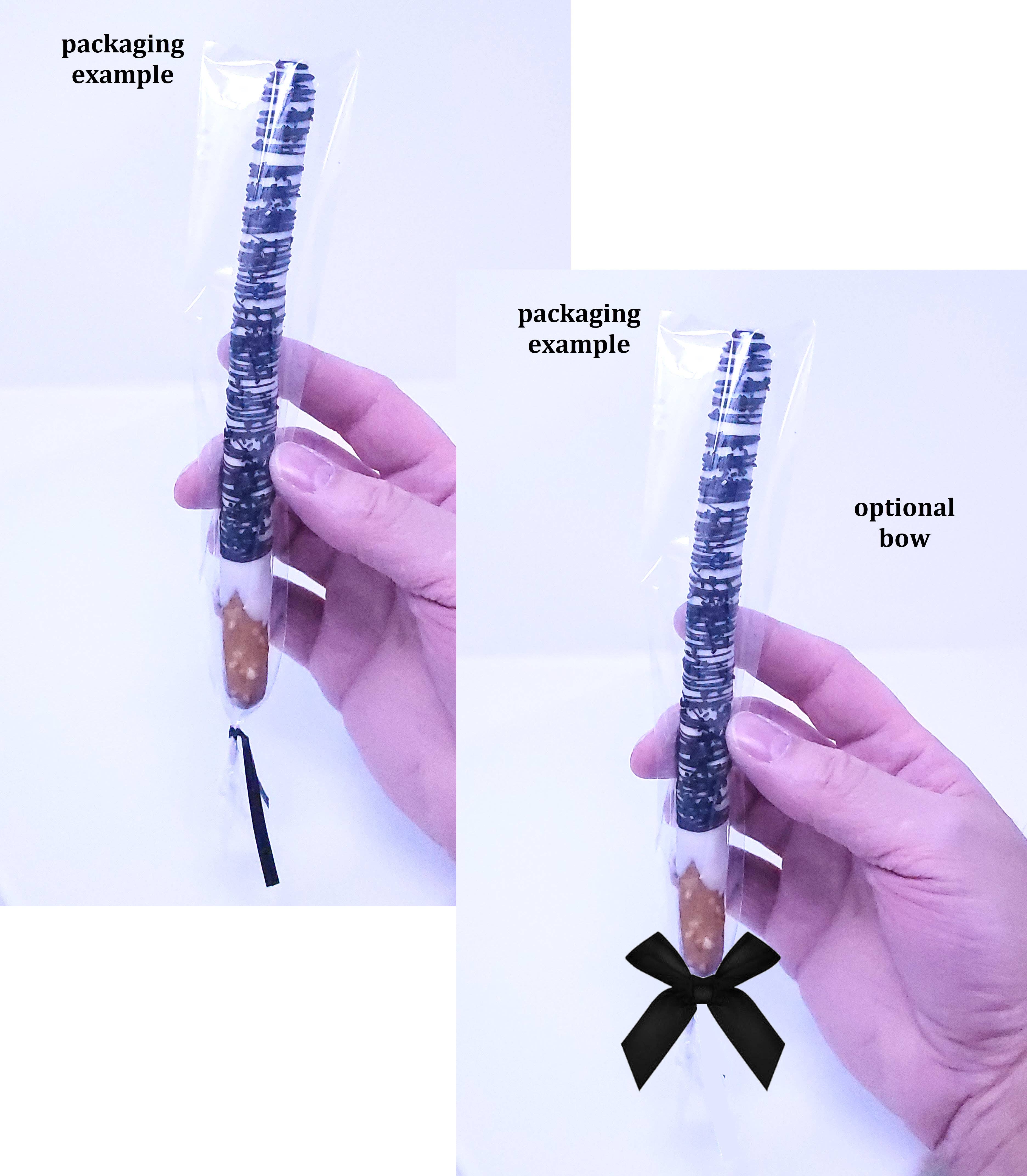 Wild Angel Treats, LLC - Wholesale Pretzels - Chocolate Dipped Pretzel Rods - Wedding (choose your colors)1